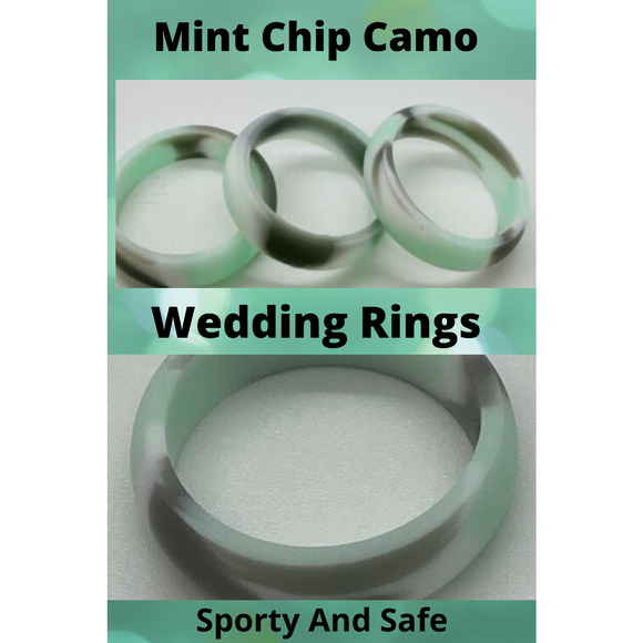 Unbranded Jewelry - Silicone Weddings Ring For Women - Mint Chip Camo  (1 Ring)